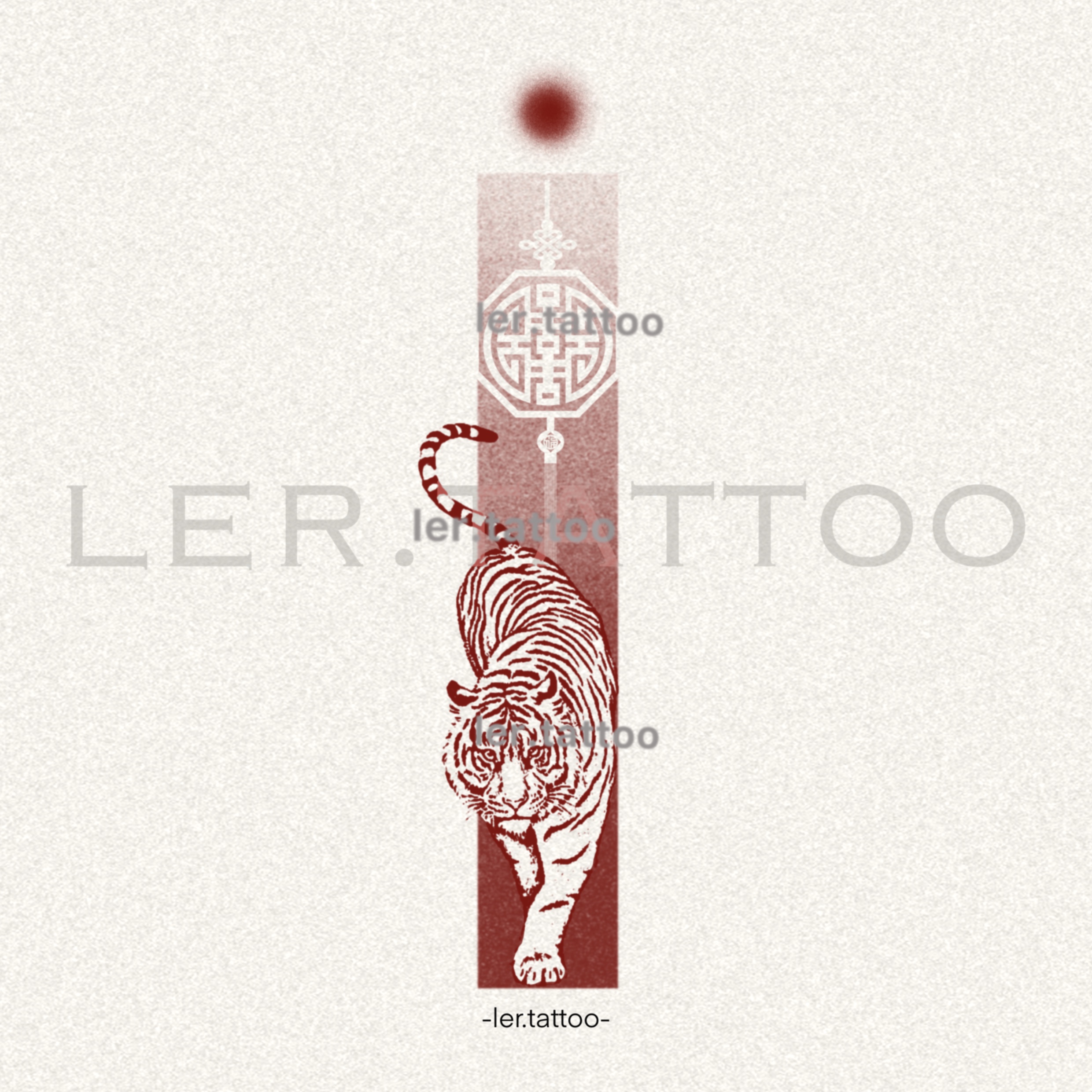 ler.tattoo｜新中式｜彩色纹身贴｜赤·虎｜全店5张包邮