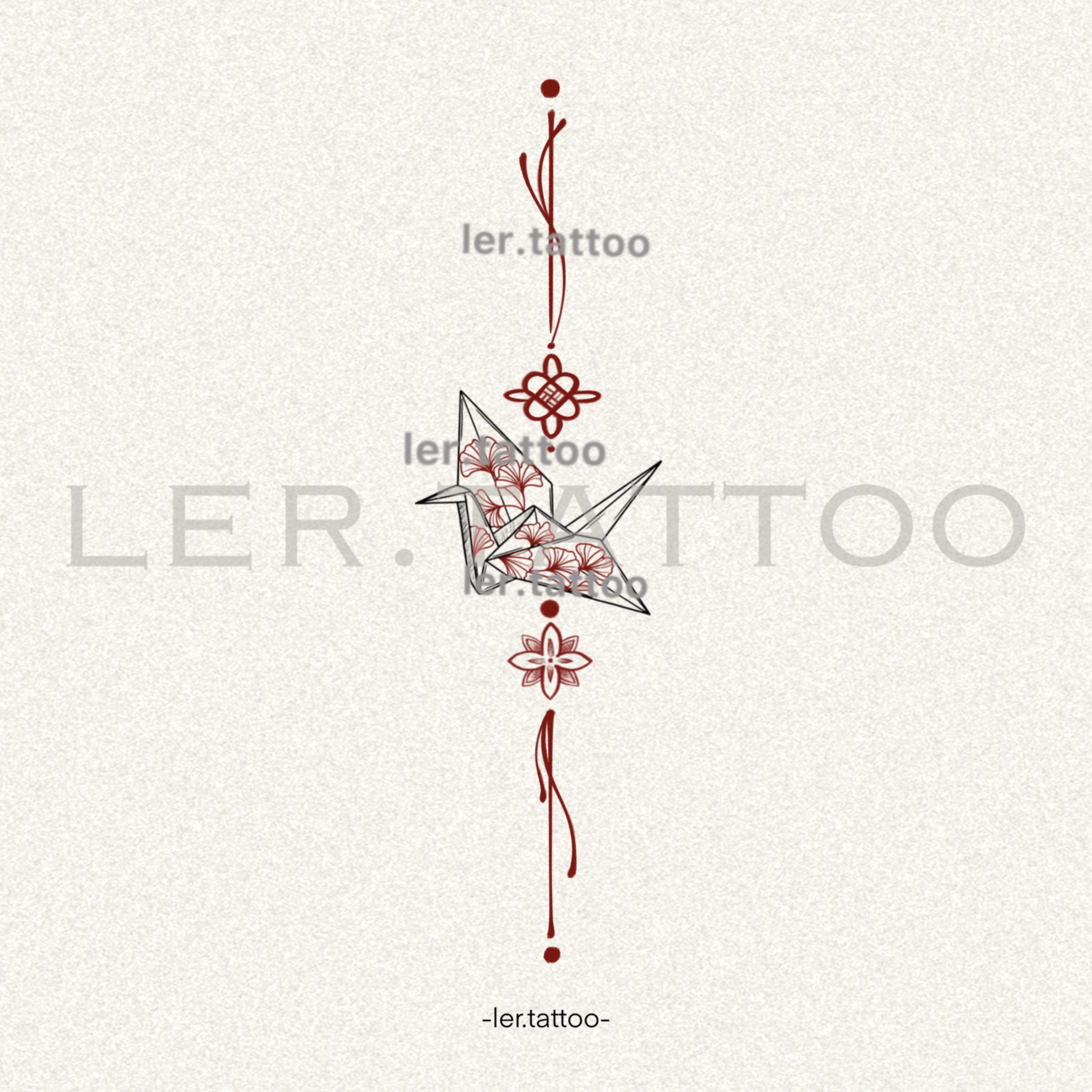 ler.tattoo｜新中式｜彩色纹身贴｜纸鹤有翼｜全店5张包邮