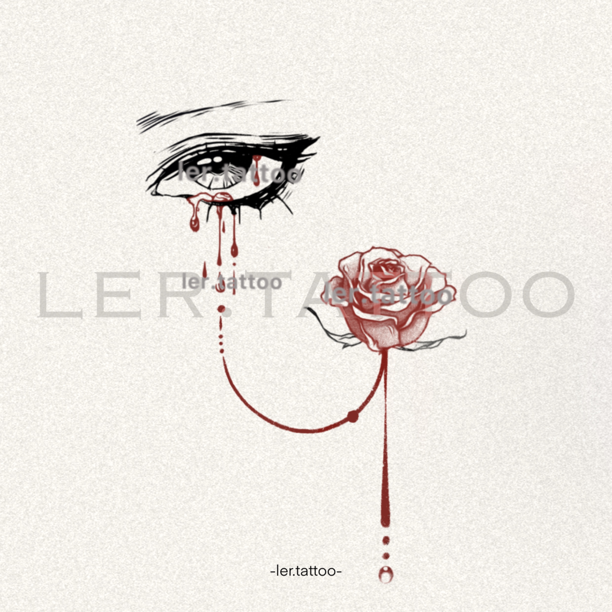 ler.tattoo｜新中式｜彩色纹身贴｜坠泪染枚｜全店5张包邮