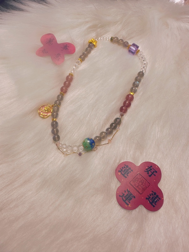 铜合金仿水晶手链 星月传奇双圈手串