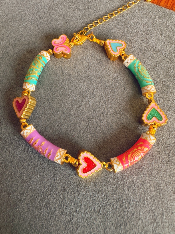 铜合金珐琅手链 烧蓝手链珐琅彩多宝小众设计高级感轻奢气质百搭