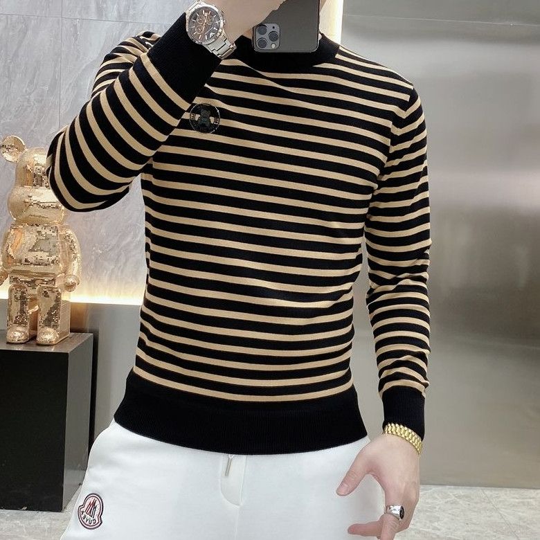 秋冬圆领卫衣男时尚半高领加绒韩版新款卫衣套装高端长袖上衣品牌