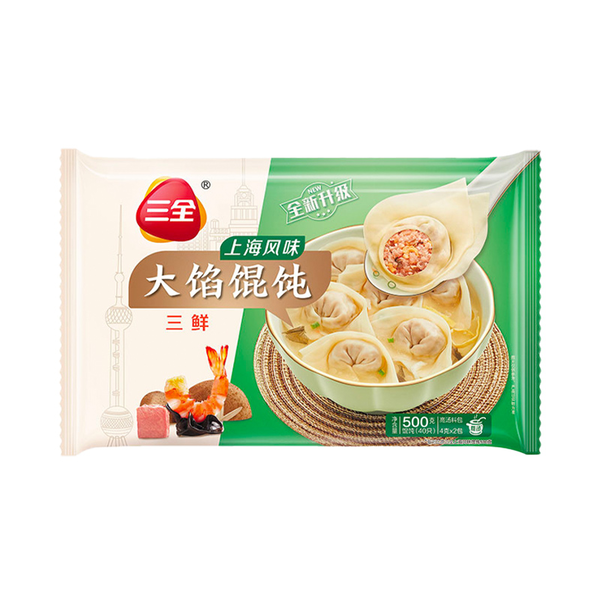 三全上海三鲜馄饨(速冻） 500g