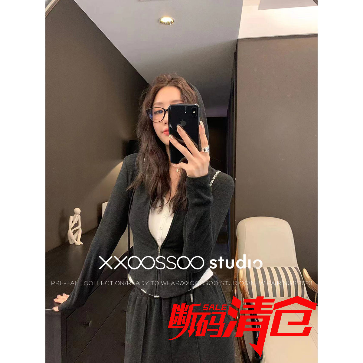 xxoossoo运动套装显瘦长袖早秋秋装摩登都市休闲运动套装