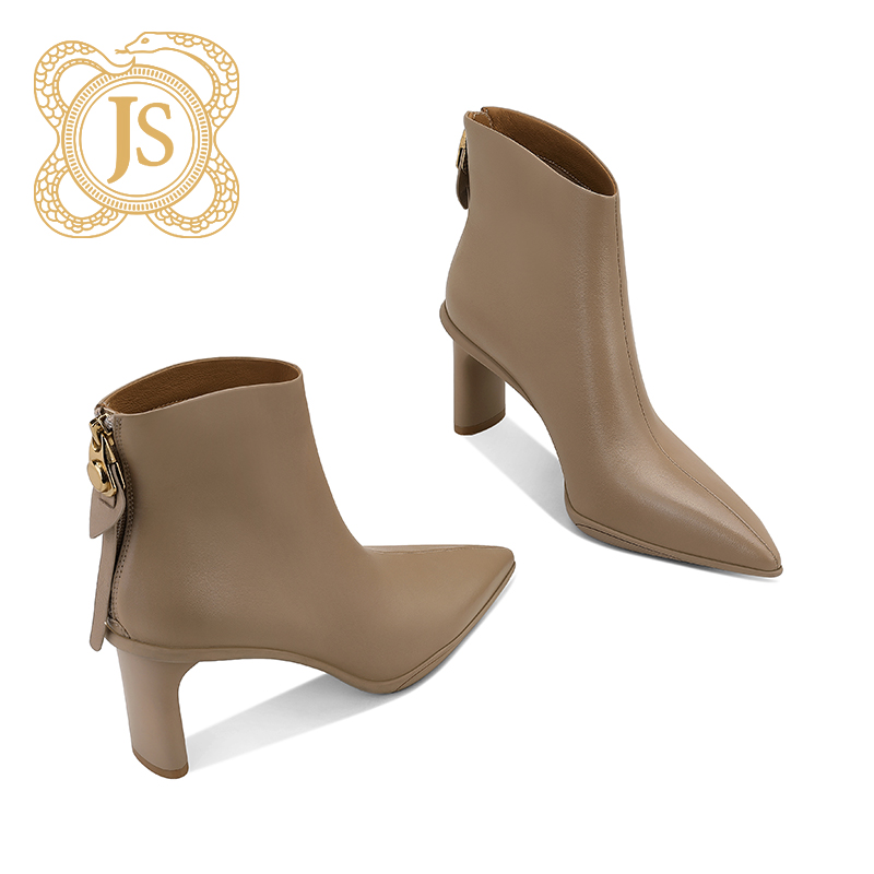  已开价，217Z99M137温柔高跟短靴尖头方跟时装鞋舒适不累脚