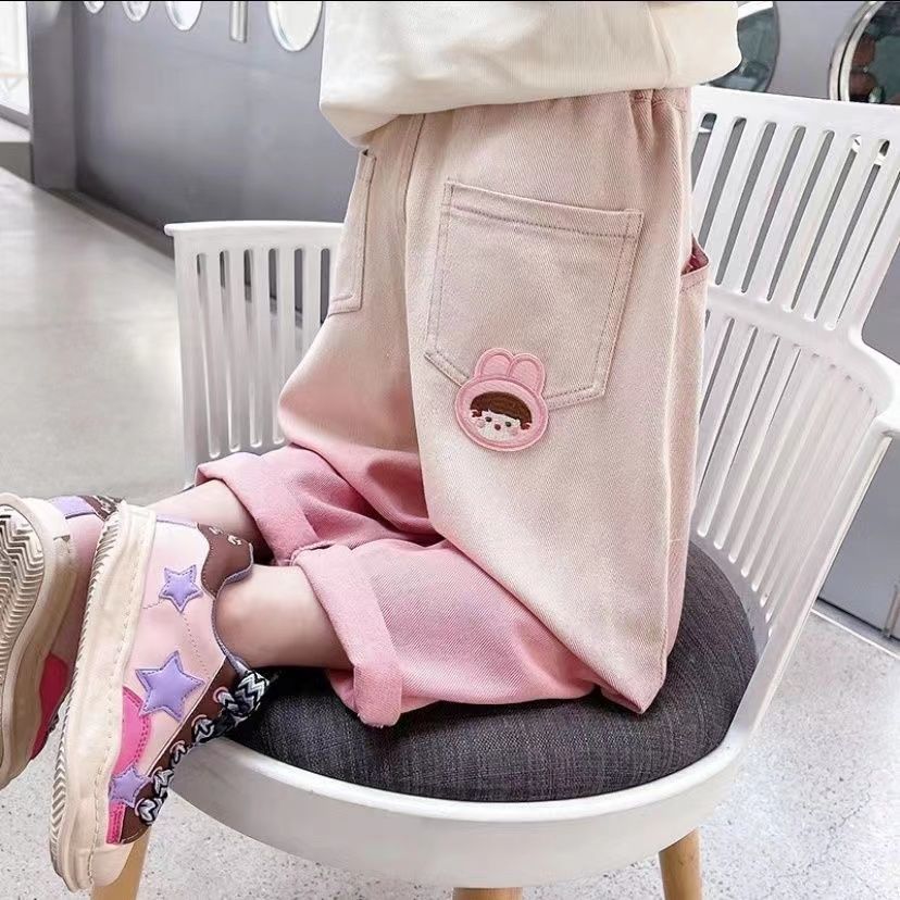 女童纯棉裤子春款2025新款女宝宝时髦渐变洋气长裤儿童秋装休闲裤