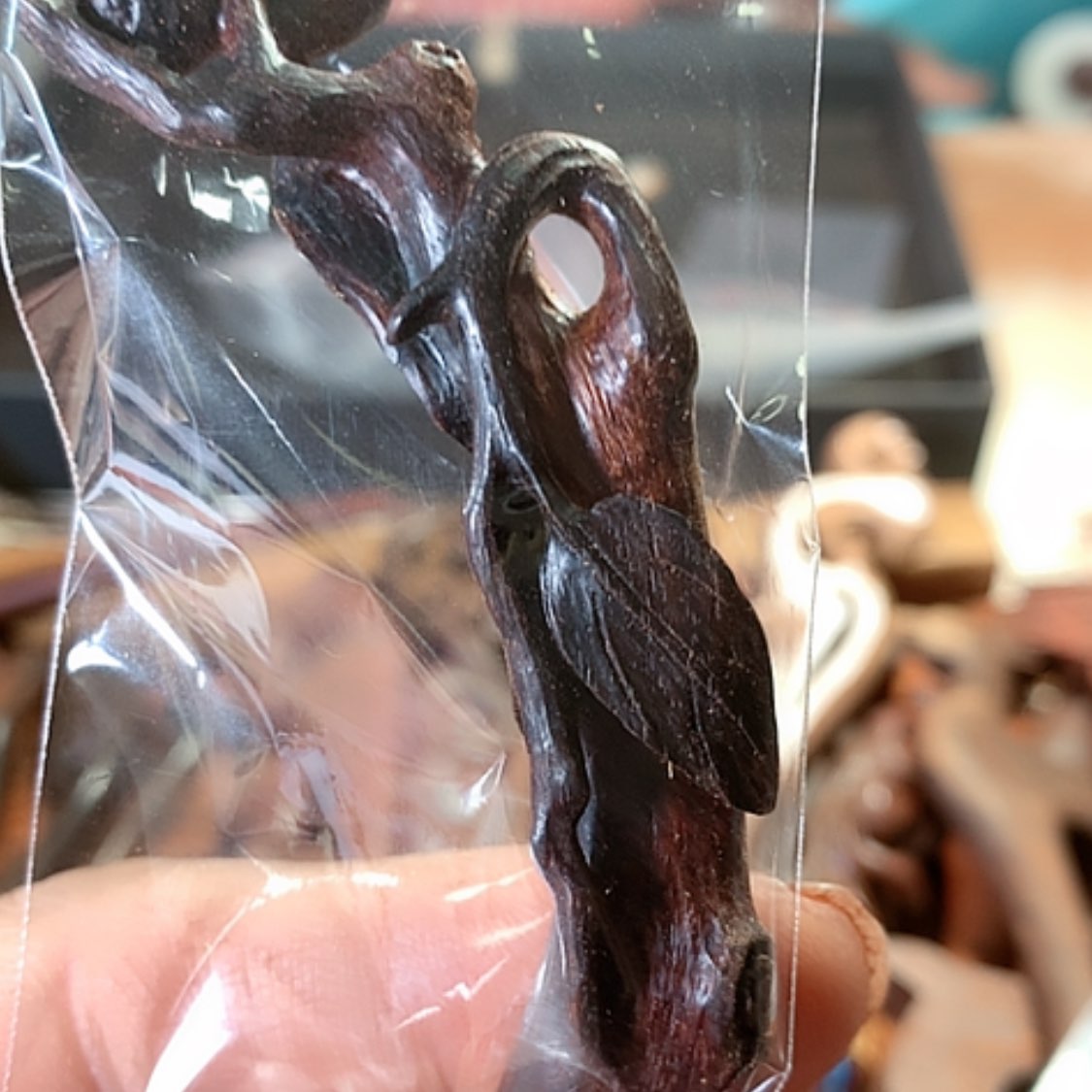 【闪购商品】雕刻木材西****啡黄花梨事事如意发簪定金