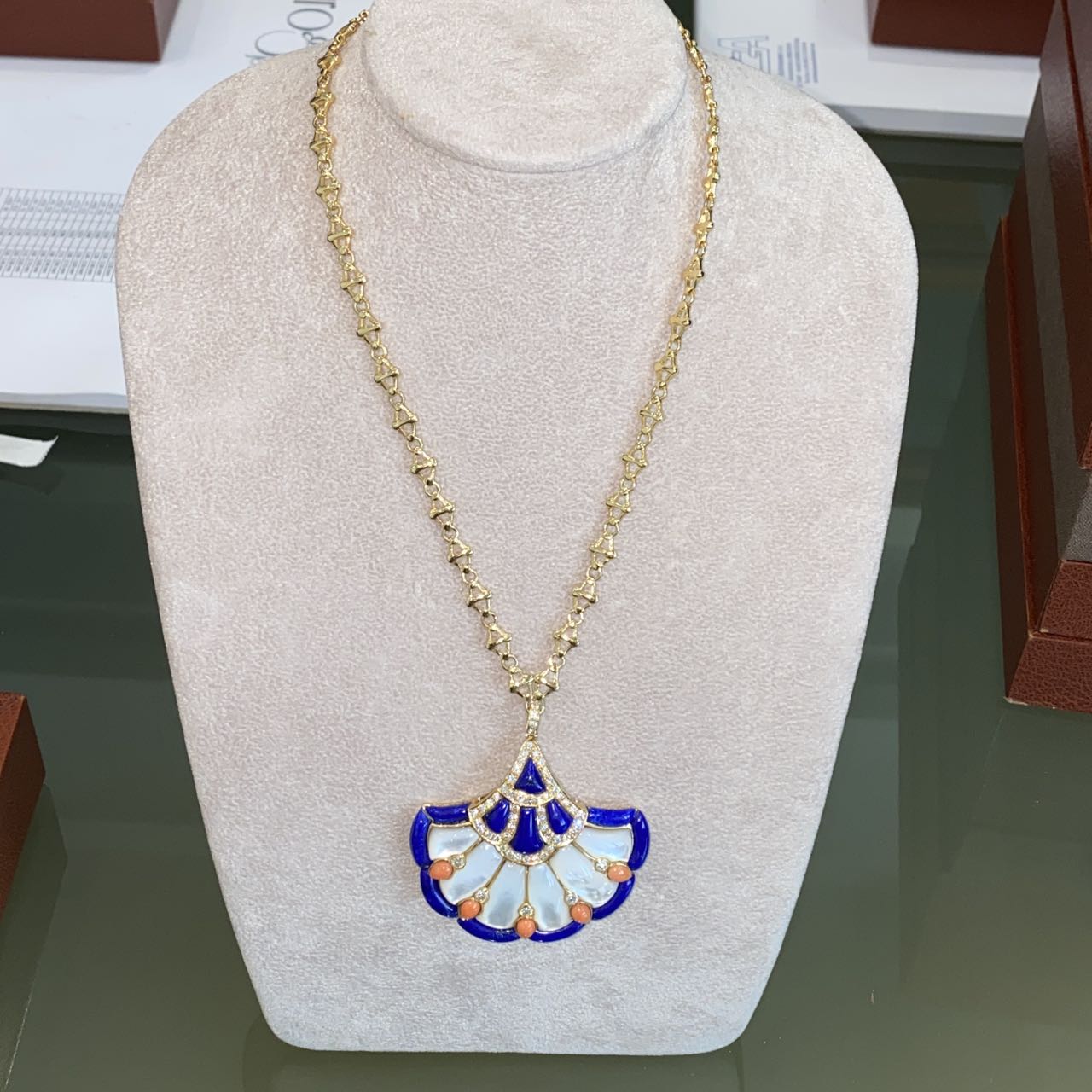 合金琉璃项链 后发合金淡金色项链欧洲回流气质时尚复古