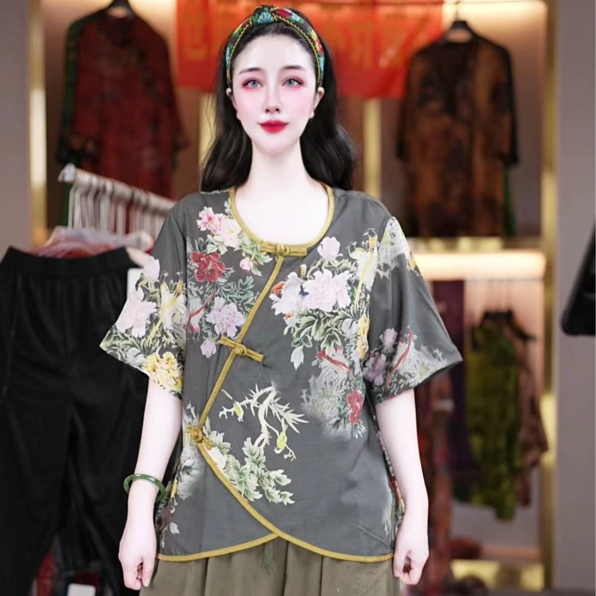 百搭时尚潮流休闲气质显瘦轻奢女款T恤2085