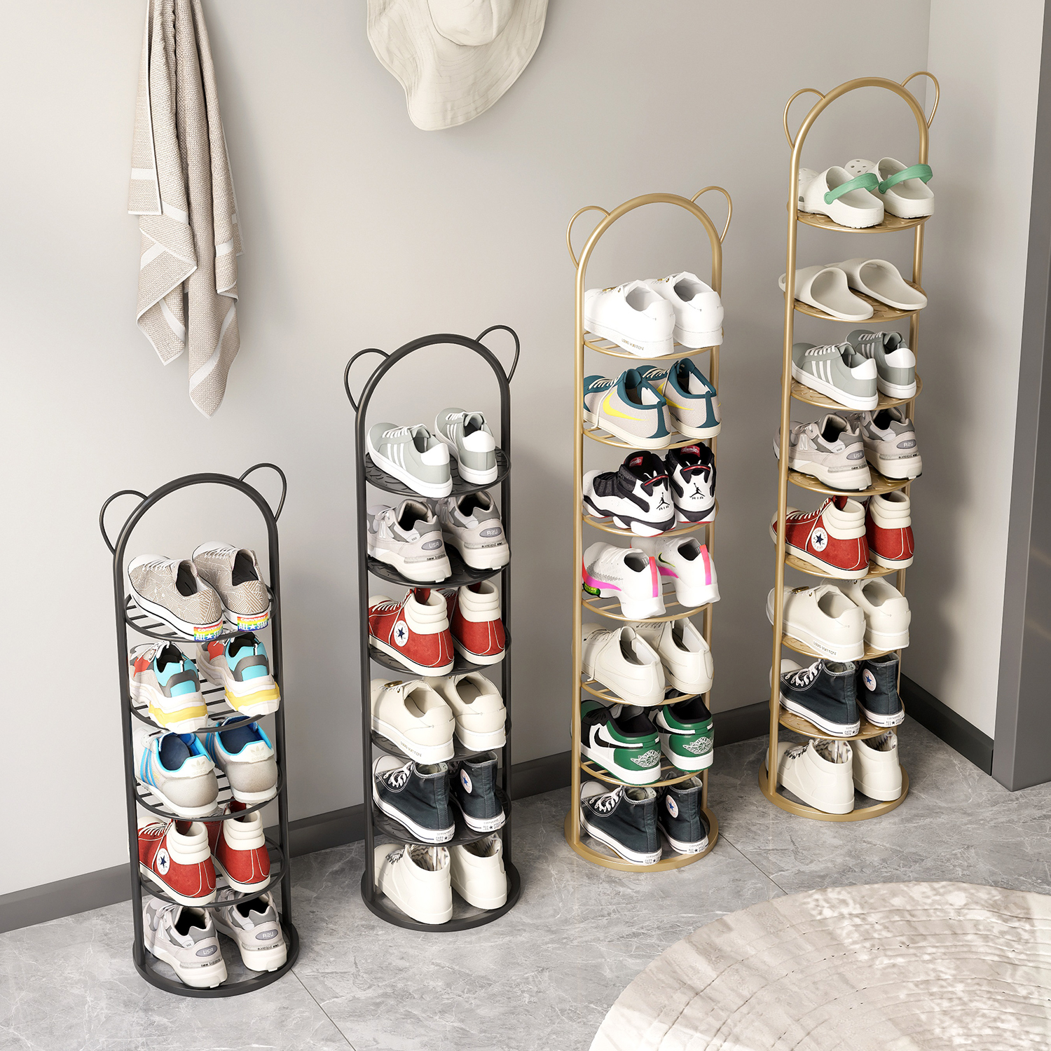 聚当当轻奢家用鞋架门口结实窄鞋架创意鞋架门口鞋架鞋架多层鞋架