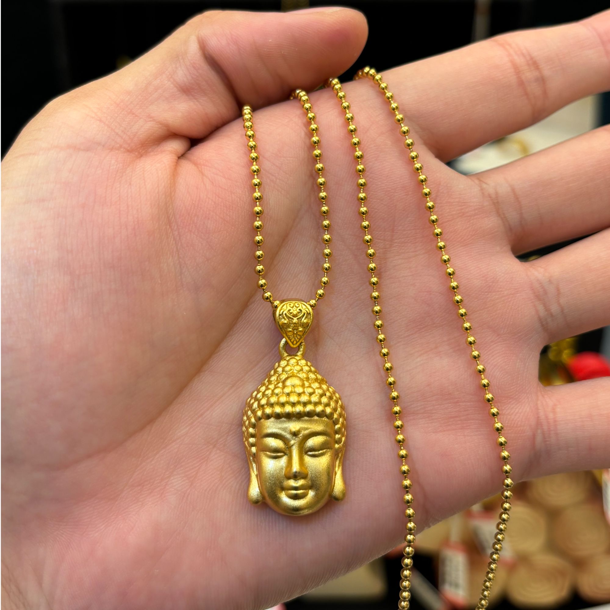 合金吊坠 【佛头吊坠】女款时尚女士金色实心镶嵌精美素款