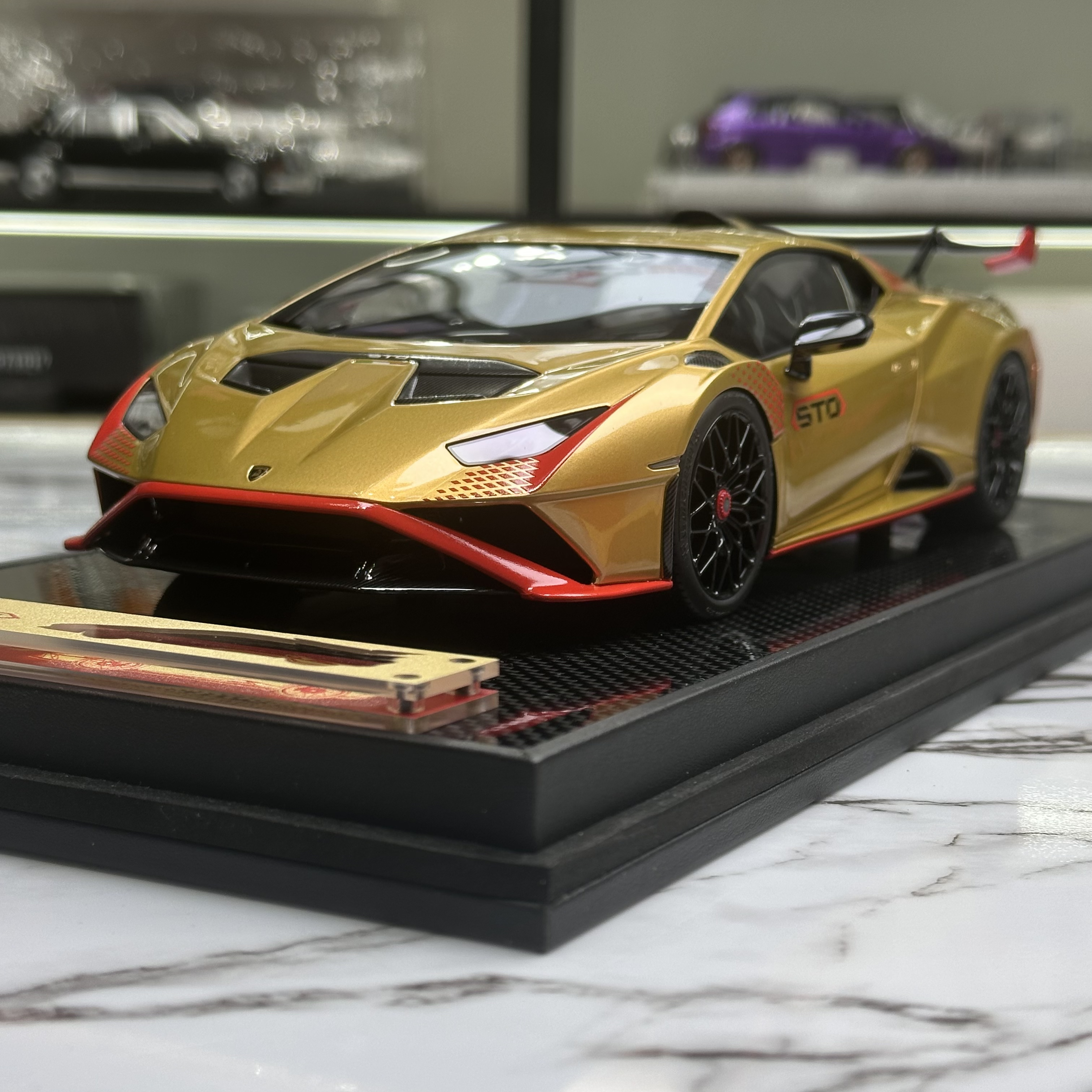 兰博基尼Huracán STO IVY限量定制版 改装小牛 仿真树脂汽车模型