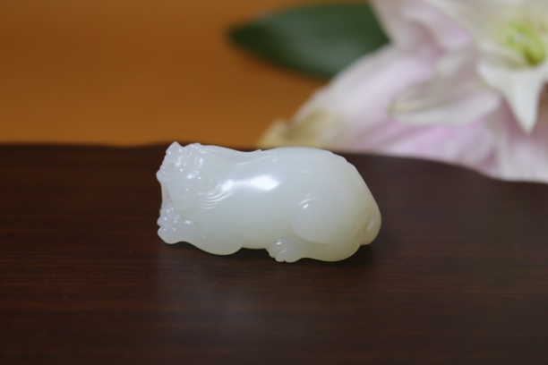 【瑜明堂】精品和田白玉貔貅细润小把件挂件芭莎料