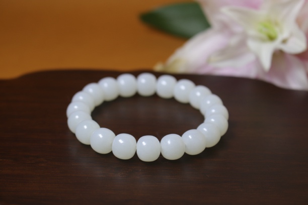 【瑜明堂】精品和田白玉手串卡10老型