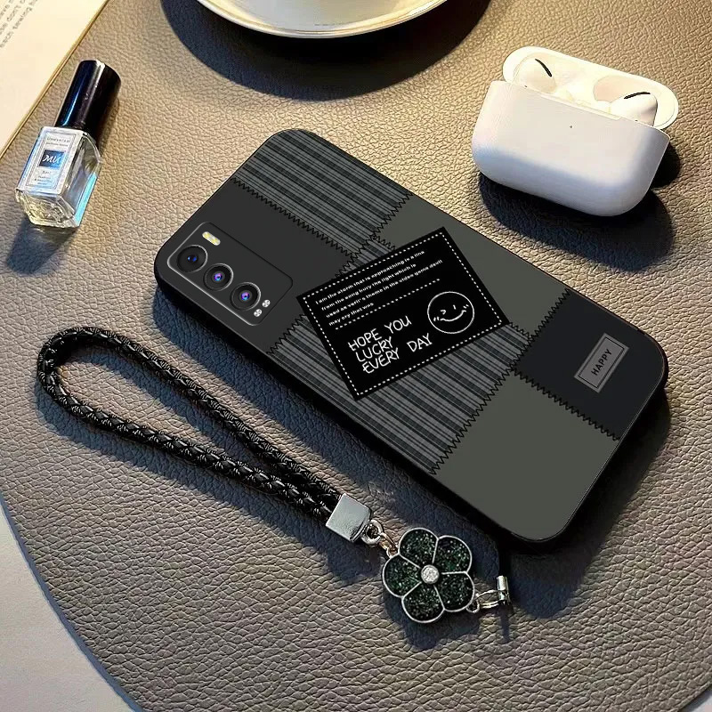 适用于真我gt大师探索版手机壳全包边格纹笑脸硅胶保护壳新款ins