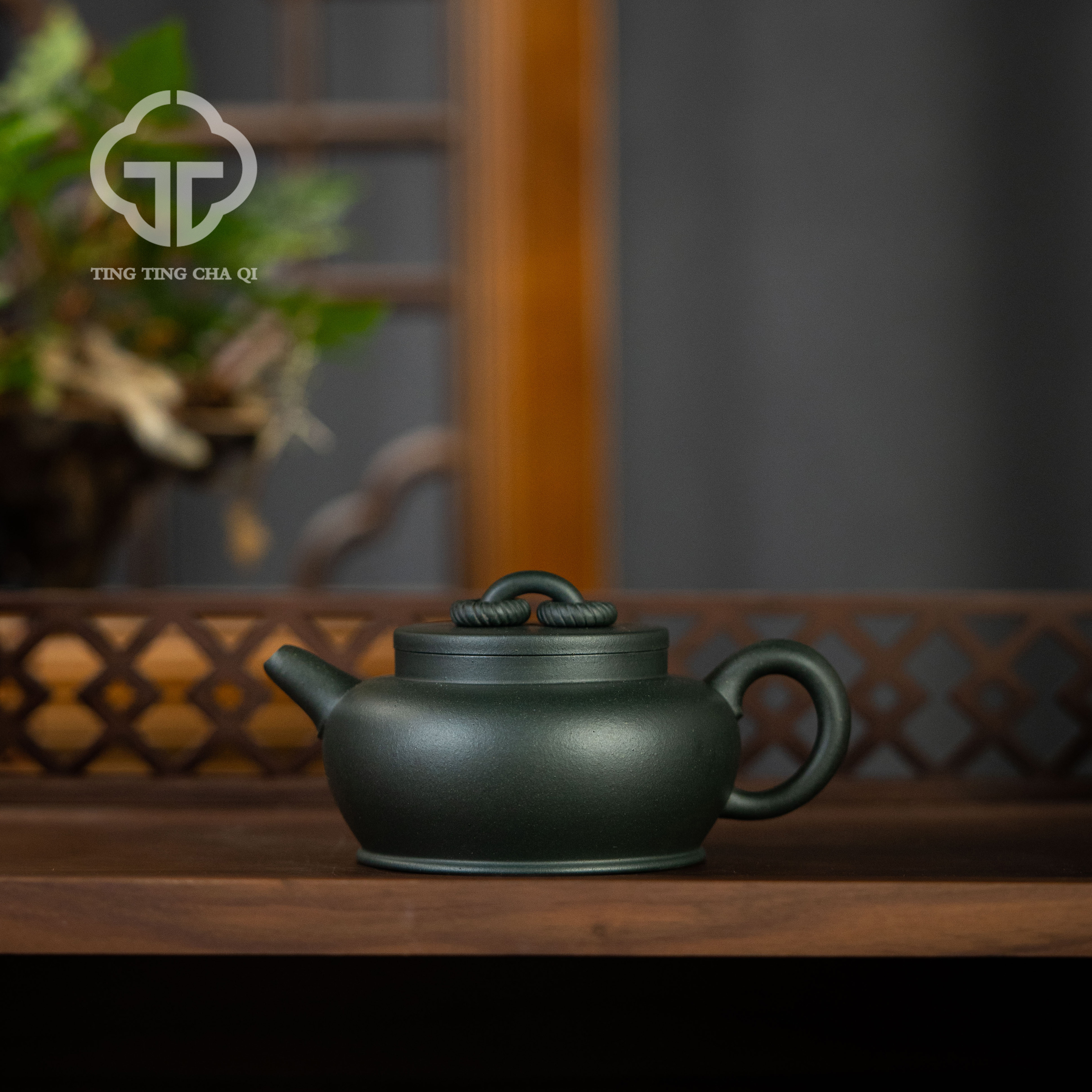 王涛制 大蕴双圈 碧玉砂 175cc  紫砂壶家用泡茶具