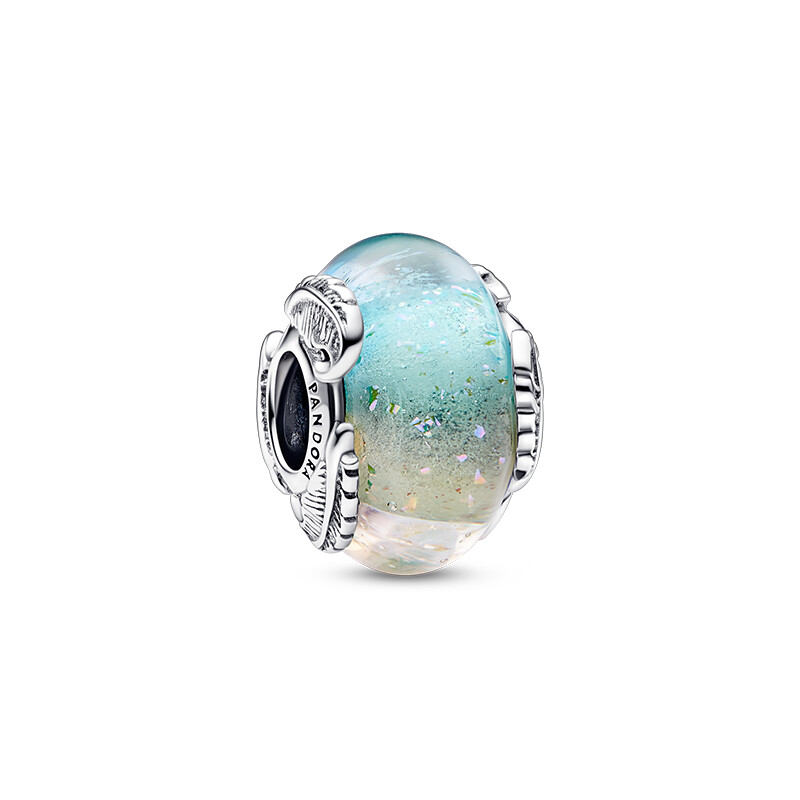 PANDORA/潘多拉 吊坠925银 多彩穆拉诺玻璃卷羽串饰小众清新礼物