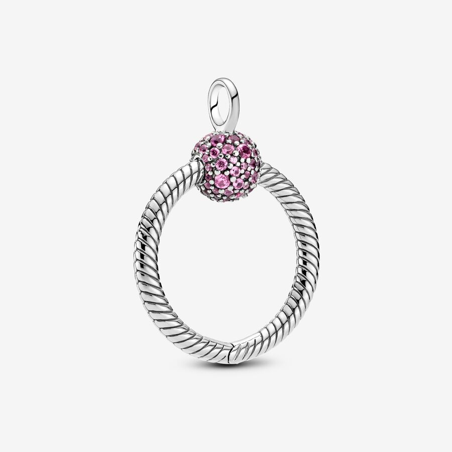 PANDORA/潘多拉 925银银制品 Pavé密镶O型挂环小号
