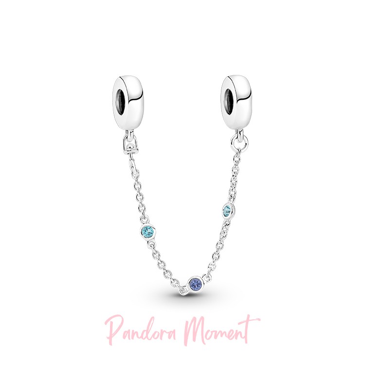 PANDORA/潘多拉 925银银制品 三蓝安全链吊饰高级氛围感配饰