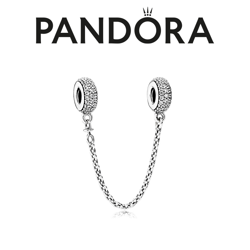 PANDORA/潘多拉 吊坠925银 Pavé密镶灵感启示安全链个性小众礼物