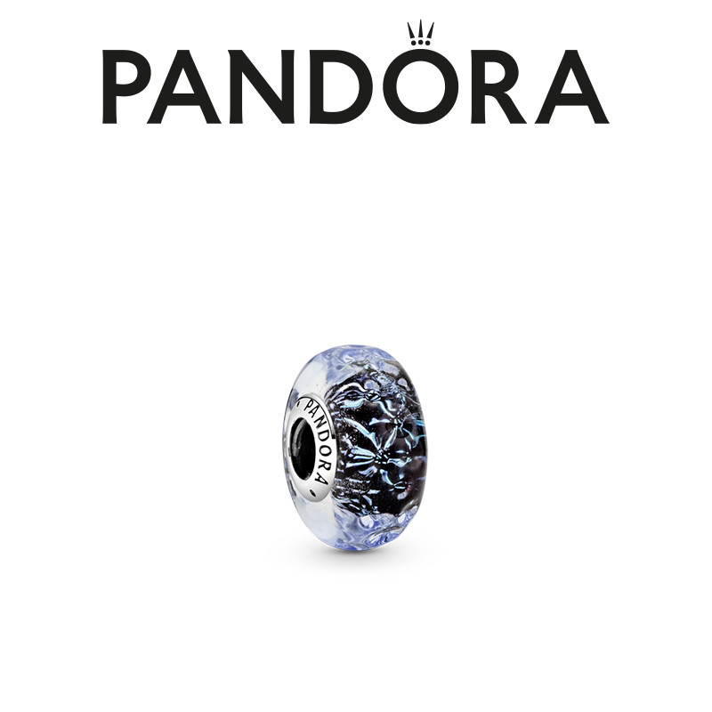 PANDORA/潘多拉 吊坠925银 镶嵌深蓝海洋琉璃串饰高级感小众礼物