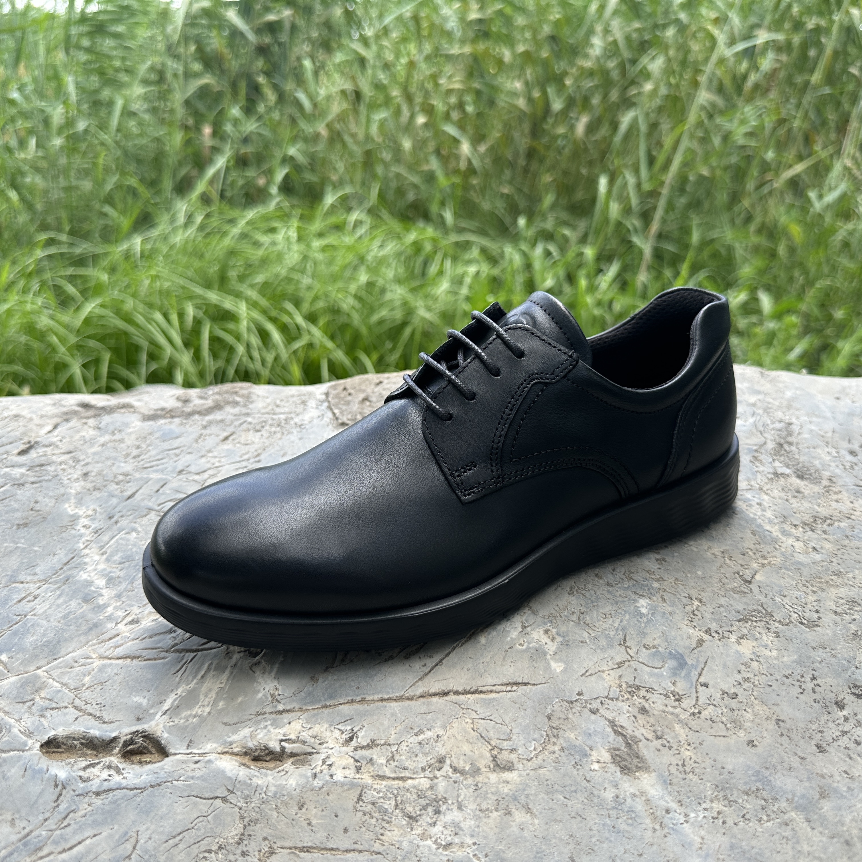 ECCO爱步商务正装皮鞋男款 亮面简约圆头德比鞋 轻巧混合520304