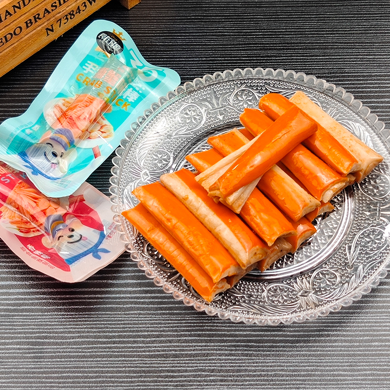 手撕蟹肉棒即食手撕蟹柳棒香辣网红零食小吃休闲食品混装海鲜熟食