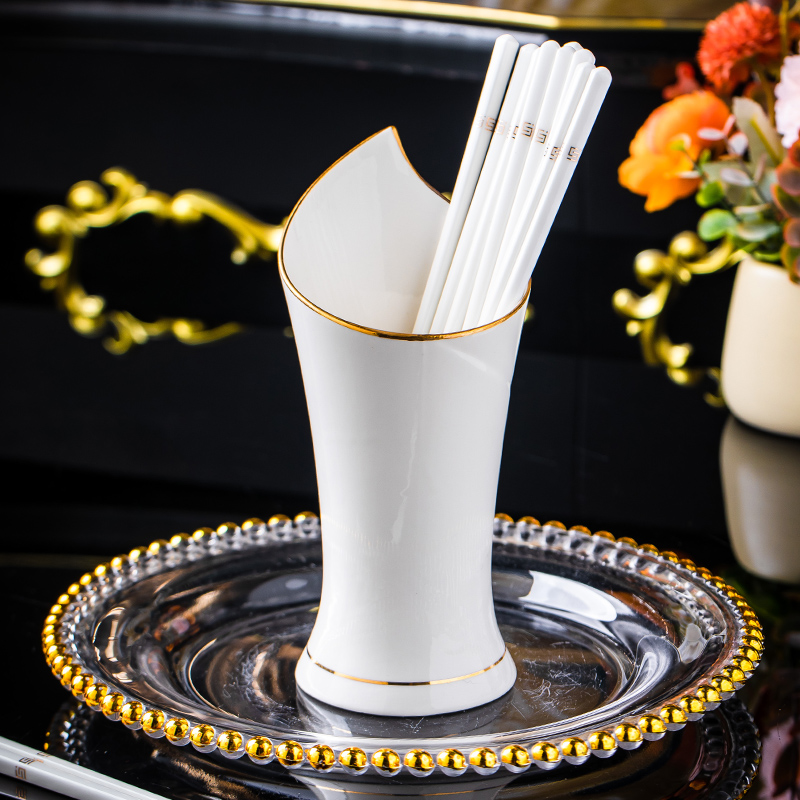 金镶玉筷子筒1个（拍下送陶瓷筷10双+饭铲1个）景德镇家用陶瓷餐具