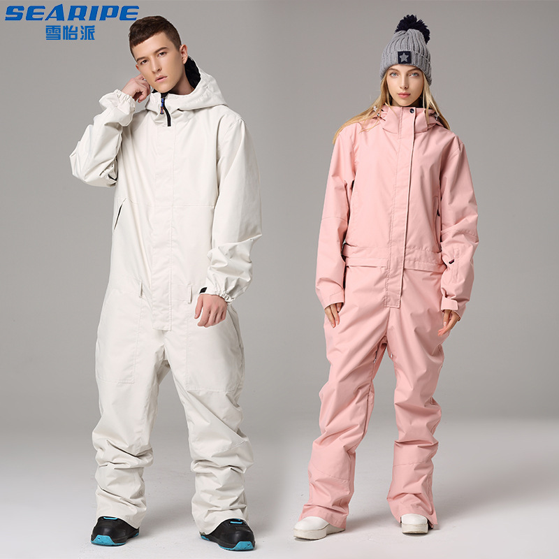 SEARIPE雪怡派 新品双板单板连体滑雪服防水防风滑雪衣裤套装男女