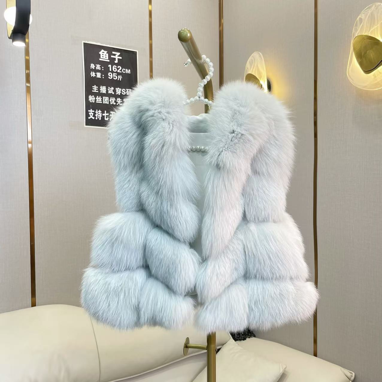 BECHARMING「苏妲己」气质网红时尚百搭编织毛毛外套W0862