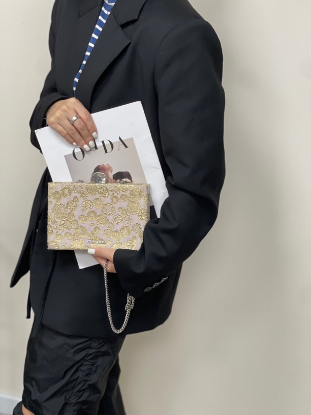 95新 MIU MIU/缪缪 阿白奢品/缪缪 刺绣款盒子包