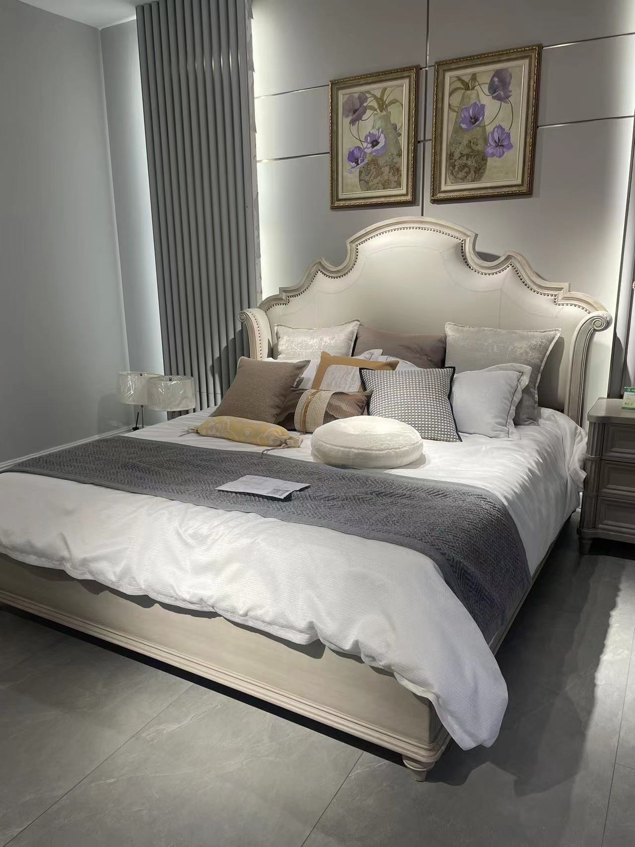 法思哲美式轻奢，欧洲进口榉木，迈克威尔别墅皇冠大床中式主卧室