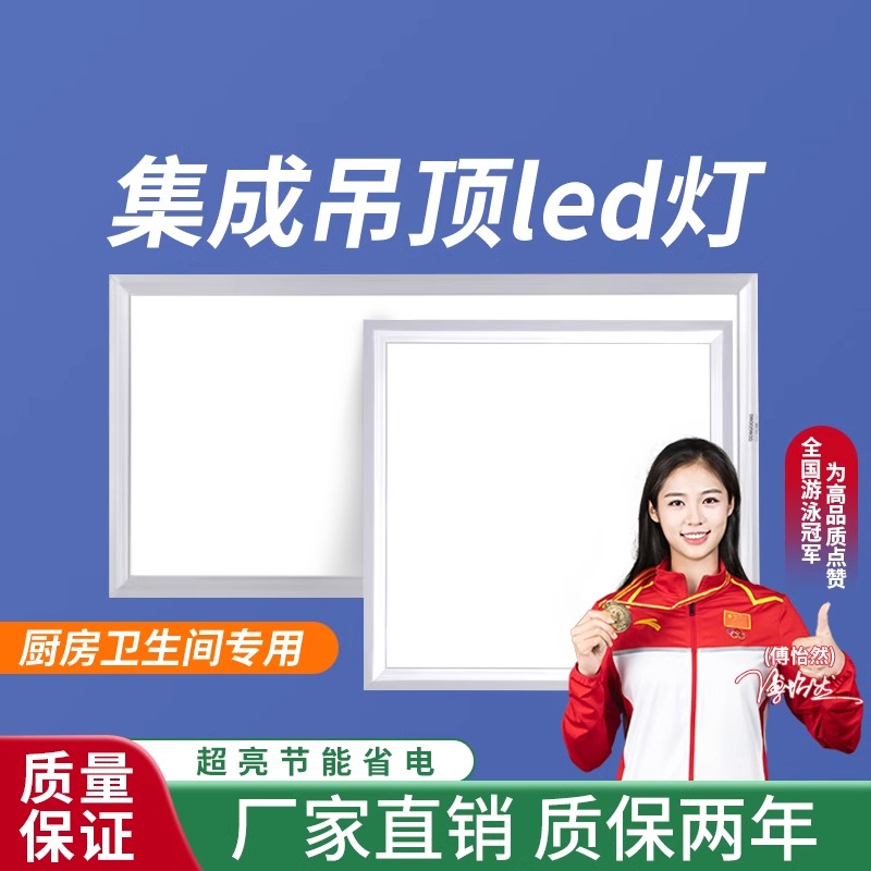 集成吊顶led灯节能厨房卫生间超亮天花平板灯铝扣板厨卫吸顶灯