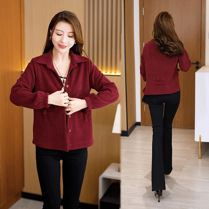 春秋奥粒绒外套女休闲减龄上衣2024新款洋气百搭中年妈妈长袖女女