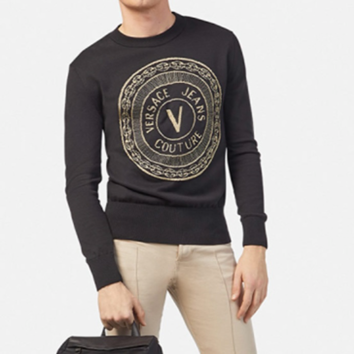全新未使用 VERSACE/范思哲 LYE 黑色圆领针织毛衫114418