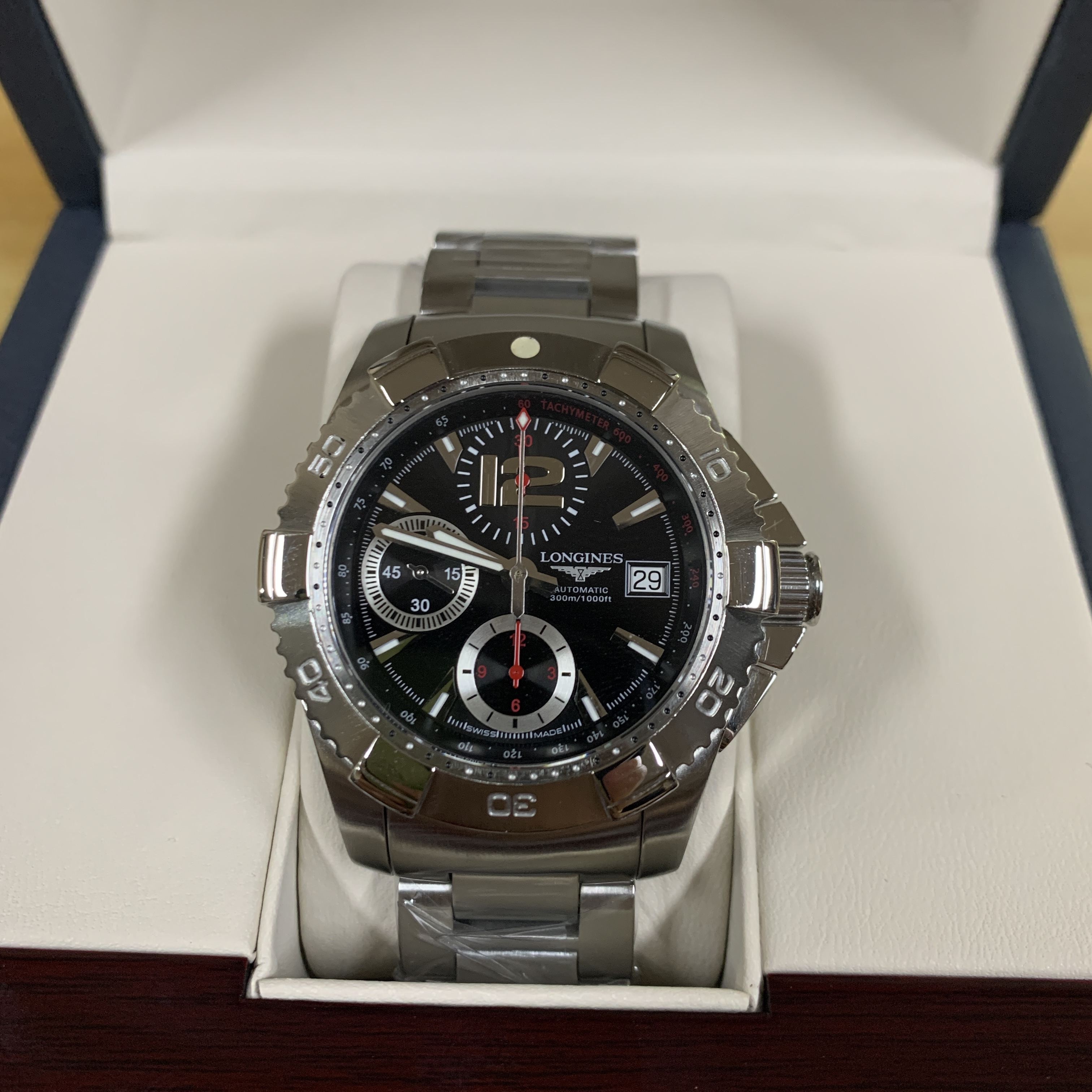 99新 Longines/浪琴 大颂名品/康卡斯/表径41/三眼计时