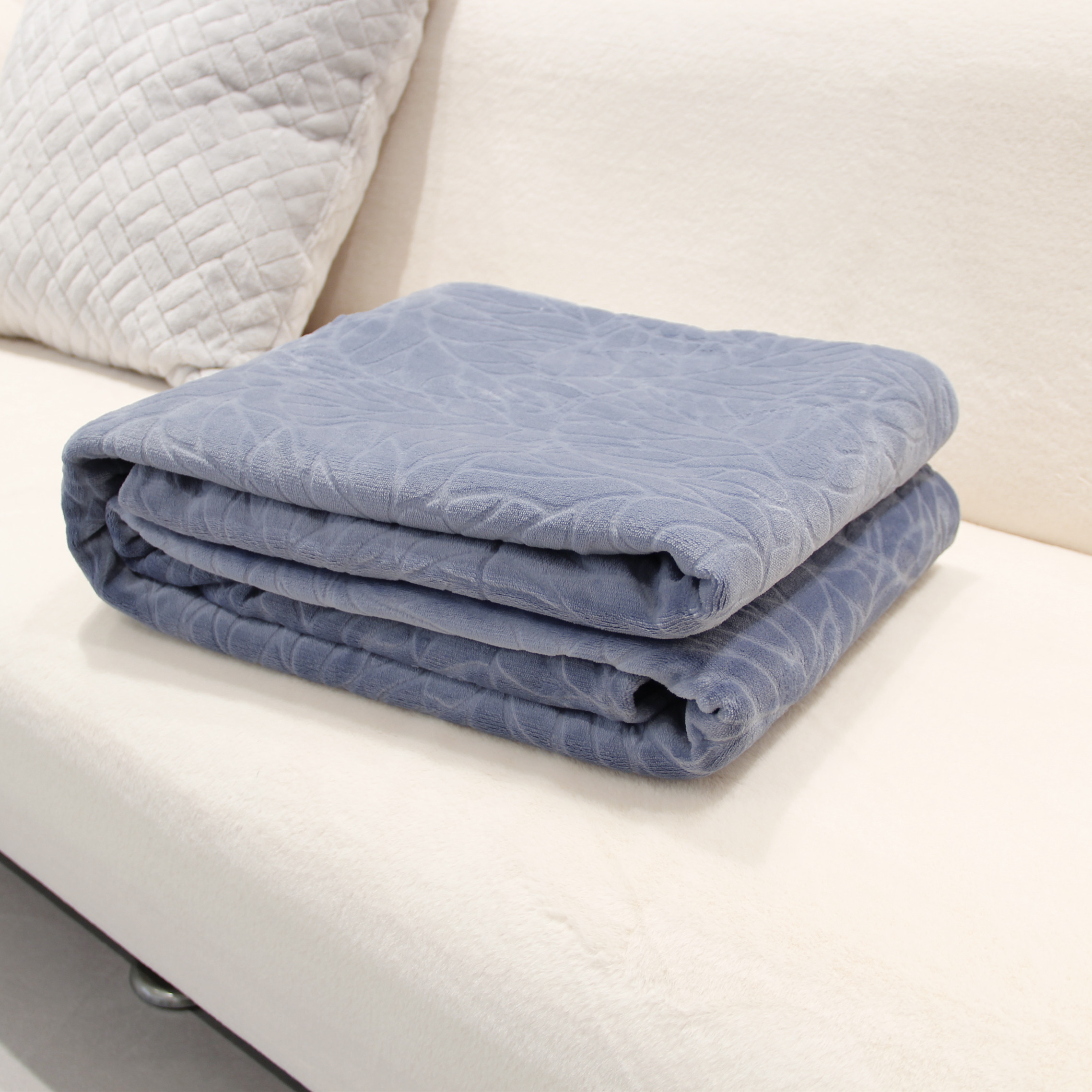 Fugari200*230东方树叶雕花保暖极简双面亲肤款牛奶绒被套t051