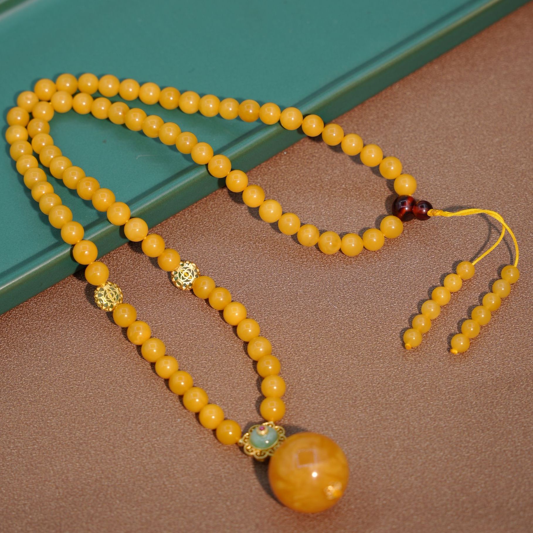 7*22mm老蜡圆珠项链-YB15160002多样性发一件