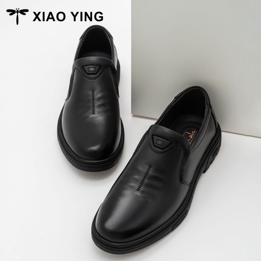 XIAOYING经典全真皮橡胶软底牛皮软面防滑耐磨透气休闲皮鞋6888