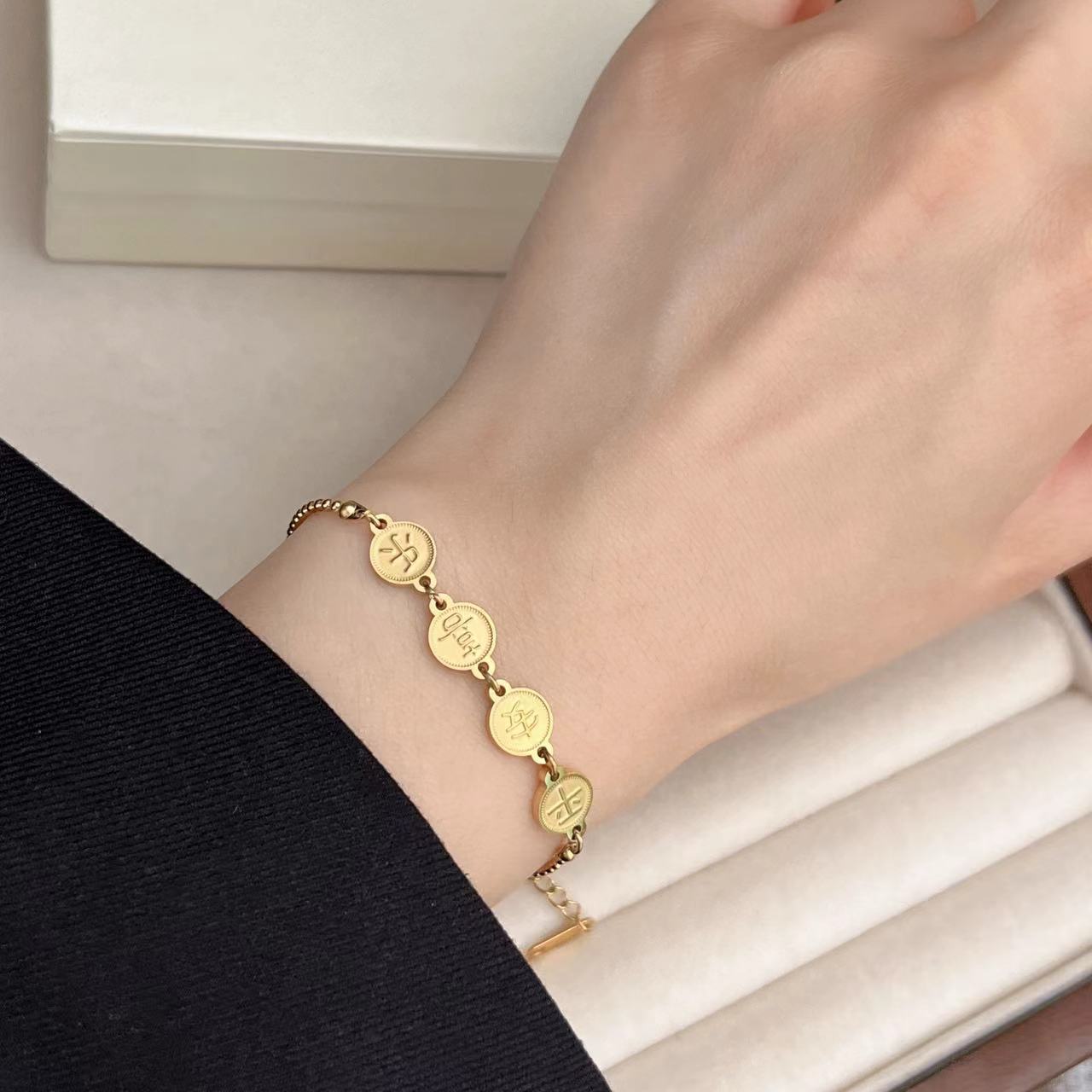 钛钢手链 钛钢手链 D223  时尚轻奢百搭个性小众简约ins精致手链