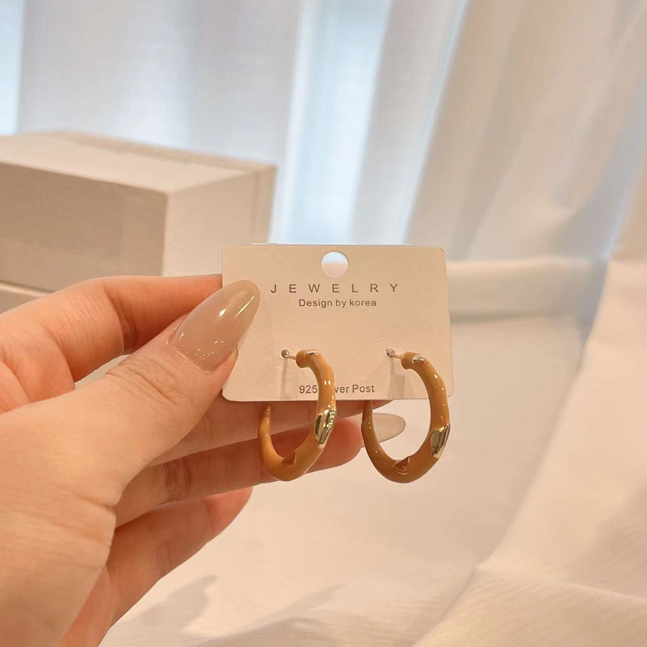 铜合金耳饰  H207 气质轻奢时尚百搭简约个小众精致耳饰