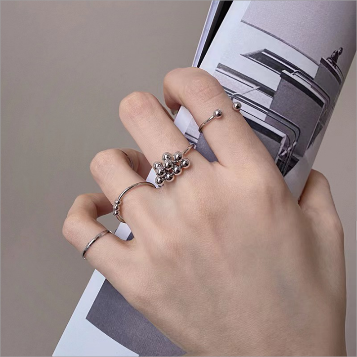 铜合金戒指 铜合金戒指 H197 时尚轻奢小众个性ins简约百搭气质