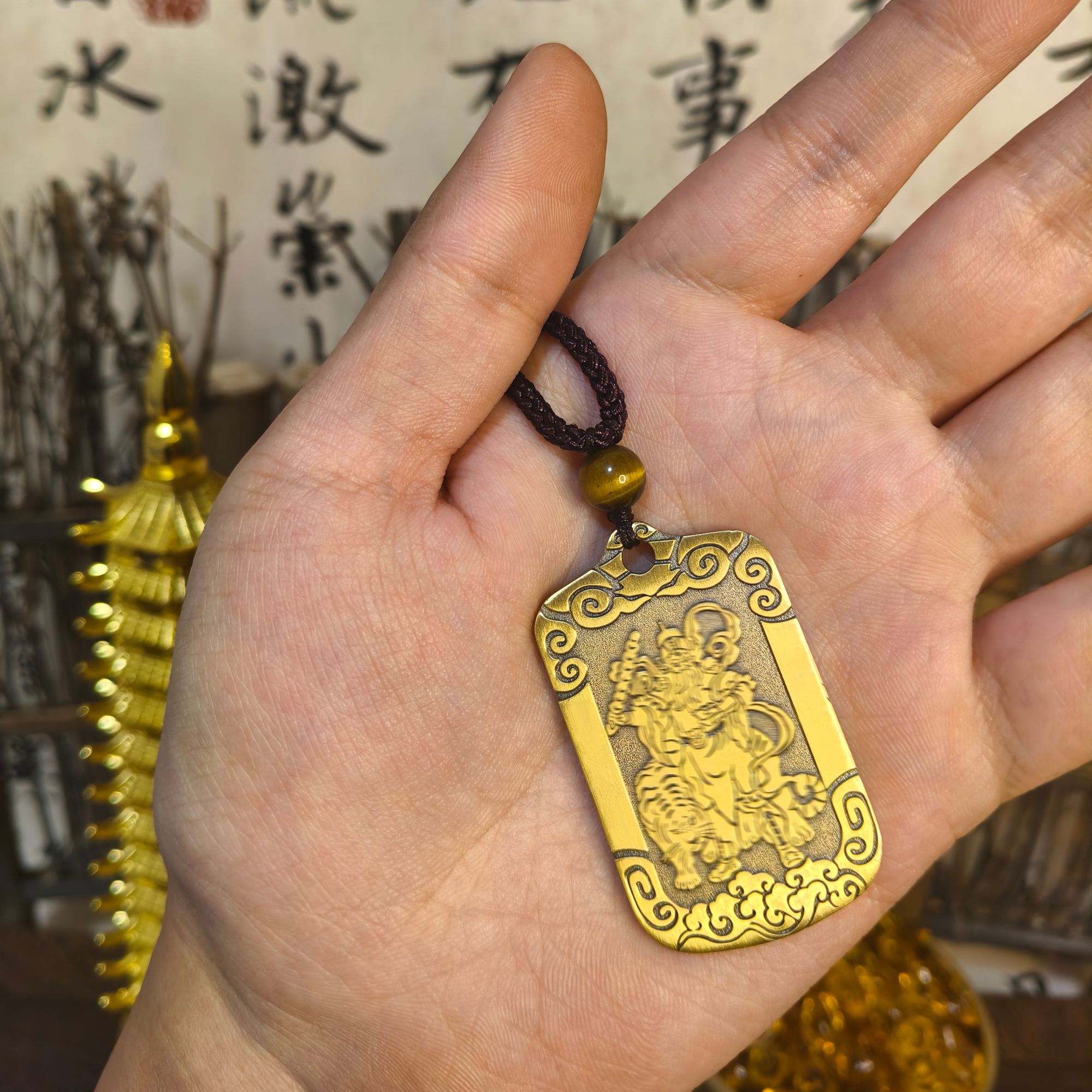 纯黄铜将军国风摆件