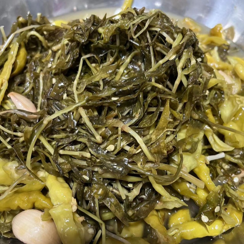 腌鸡爪菜湖北麻城特产腌挂儿青手工制作老坛泡菜下饭菜500克包邮
