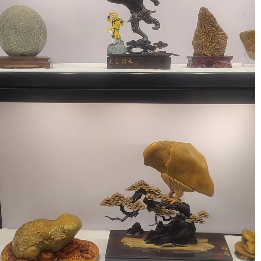 自捡自销原石黄蜡石奇石画面石无手工摆件精美