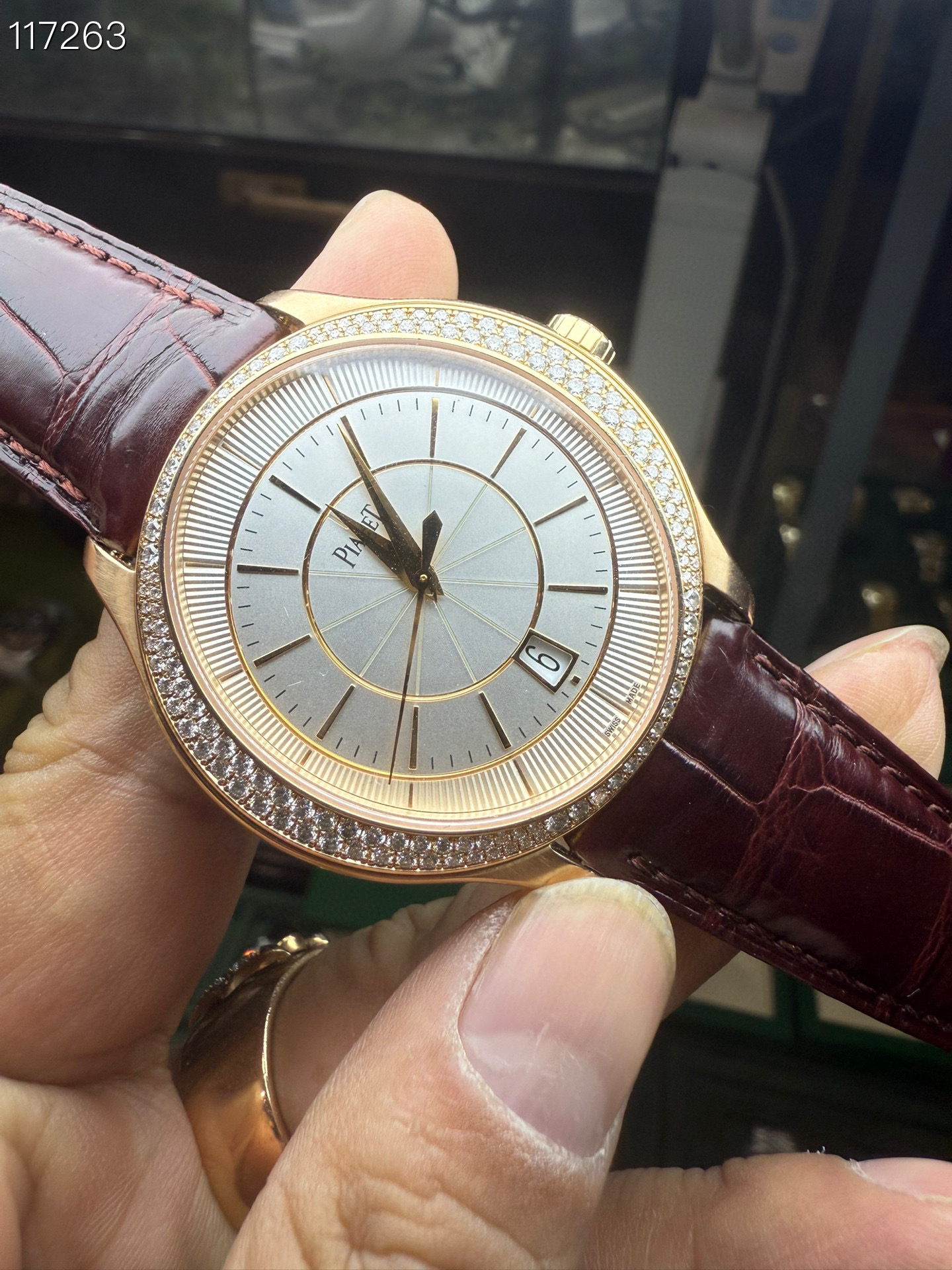 95新 Piaget/伯爵 原钻伯爵43表径单表 18K玫瑰金