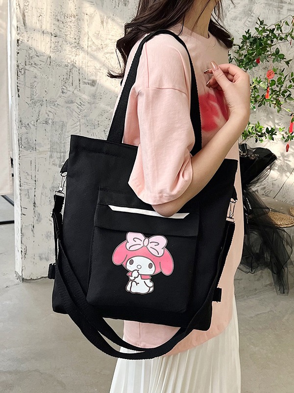 大容量学生帆布包小众设计感单肩斜挎多用包百搭补习袋手提包直发