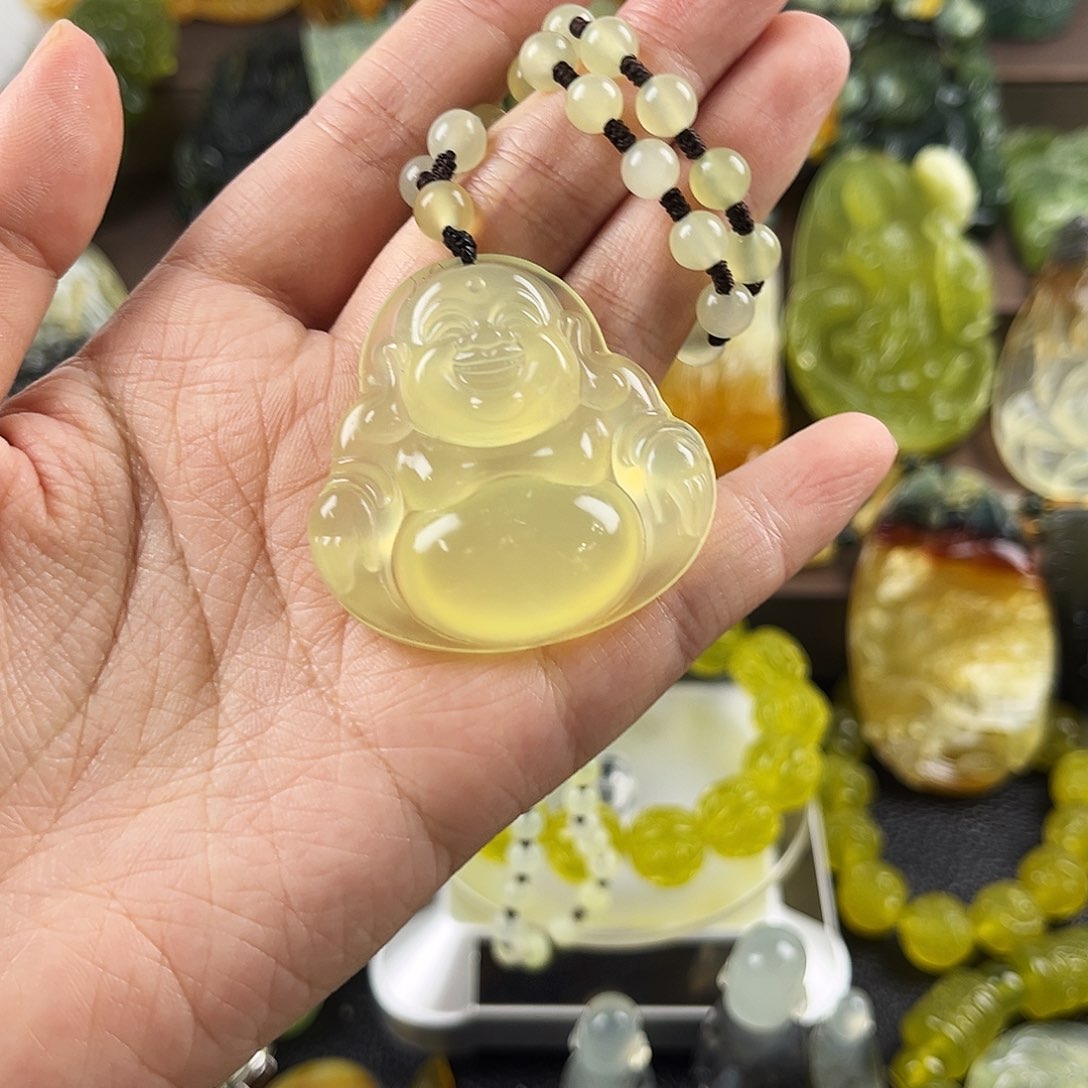 蛇纹石玉手牌银S925镶嵌
