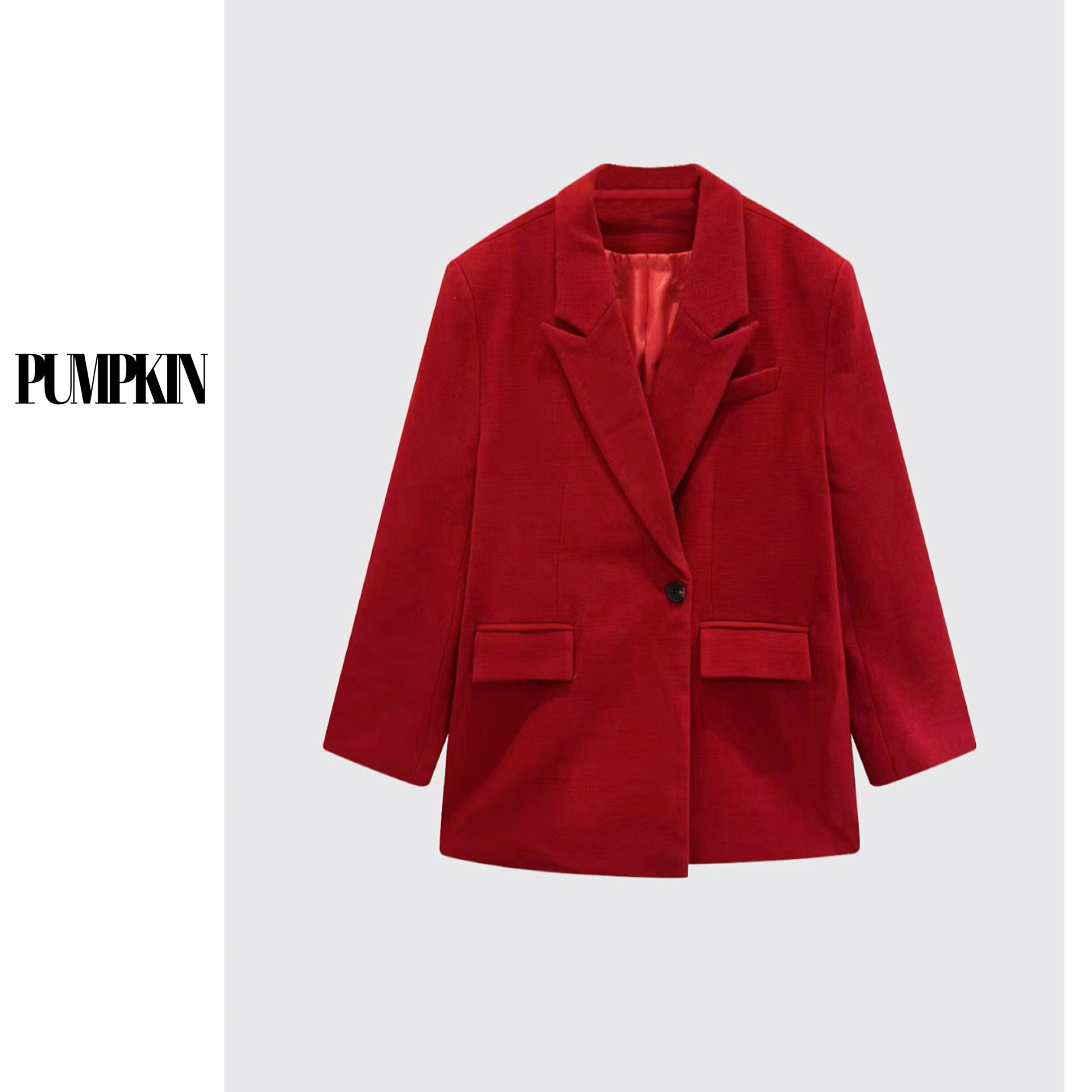 PUMPKIN·【断码处理】【红运当头】大码高级感廓型垫肩显瘦西装外套