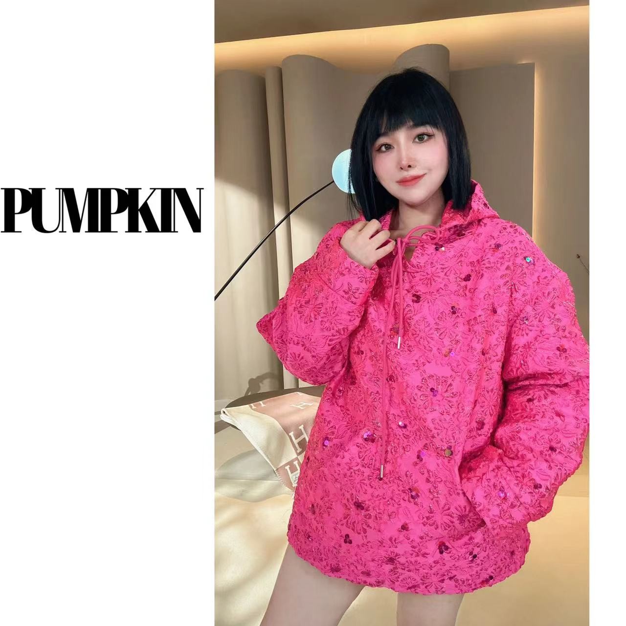 【双12钜惠】·大码重磅浮雕绣花连帽卫衣